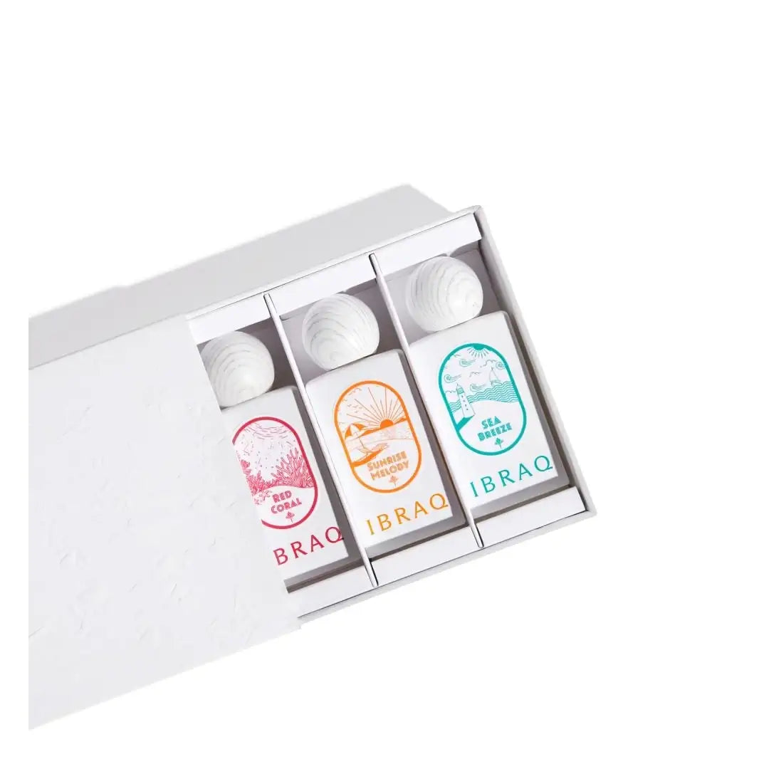 Set of Mini Summer Collection with different colored labels in a white box