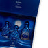 Set of three blue perfume bottles labeled 'Half Moon', 'Crescent Moon', and 'Full Moon' in a 'Shades of Moon' box by Ibraq.