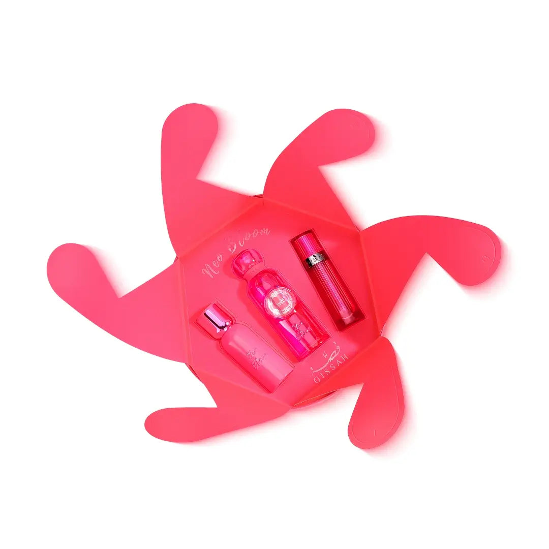 'Neo Bloom' set packaging in a white background with 'Gissah' branding