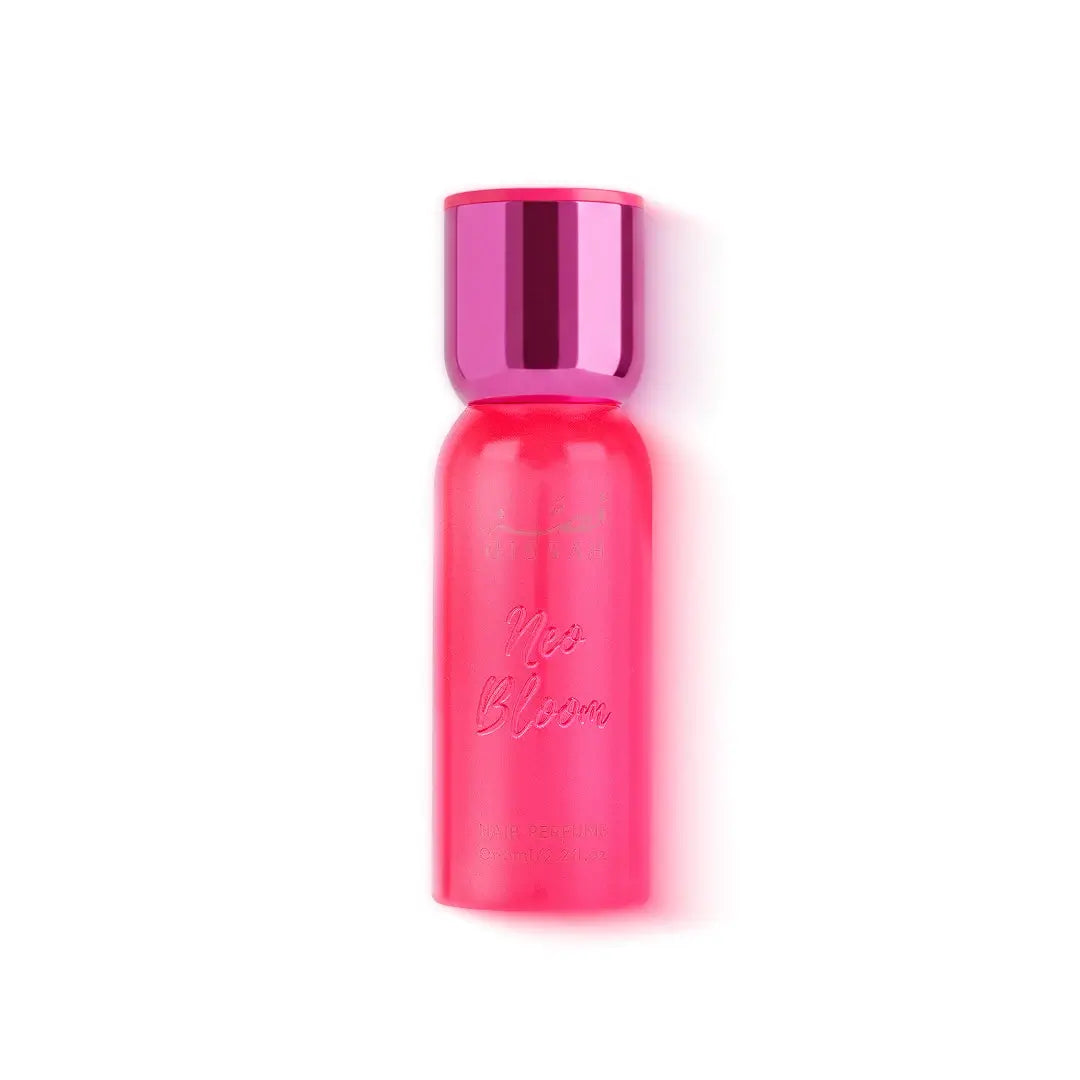 'Neo Bloom' hair perfume in a white background with 'Gissah' branding