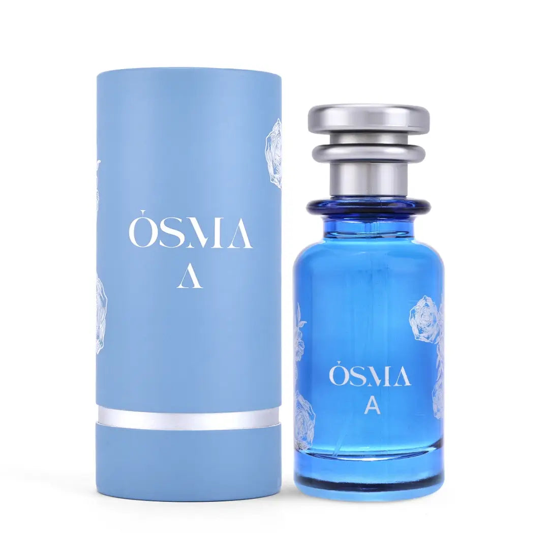 'Osma A' perfume bottle with packaging on a white background with 'Osma' branding
