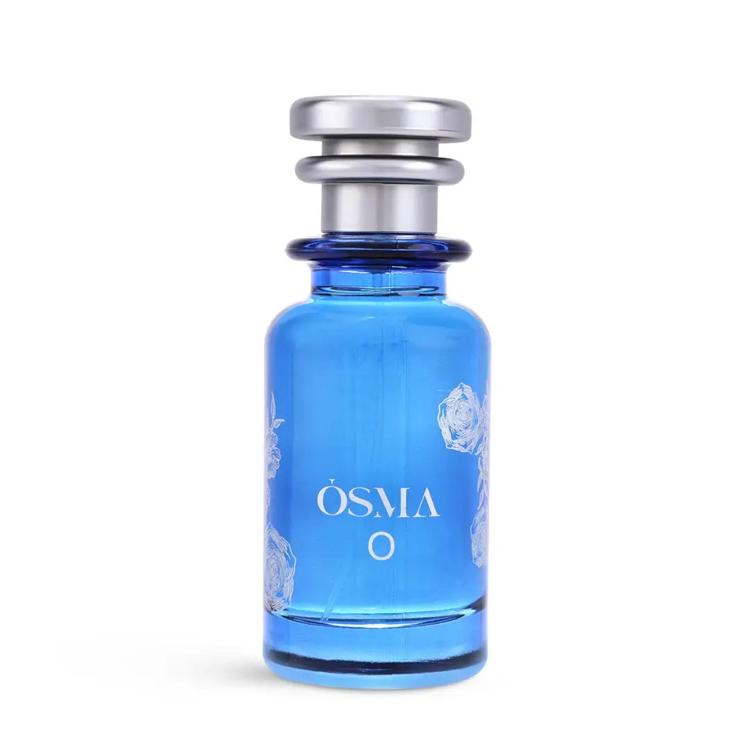 'Osma O' perfume bottle with silver cap on a white background with 'Osma' branding