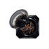 Black container with lid open, revealing 'Oudgasm Cafe Oud 19 Perfumed Oud Wood' on a white background branded 'Kayali'