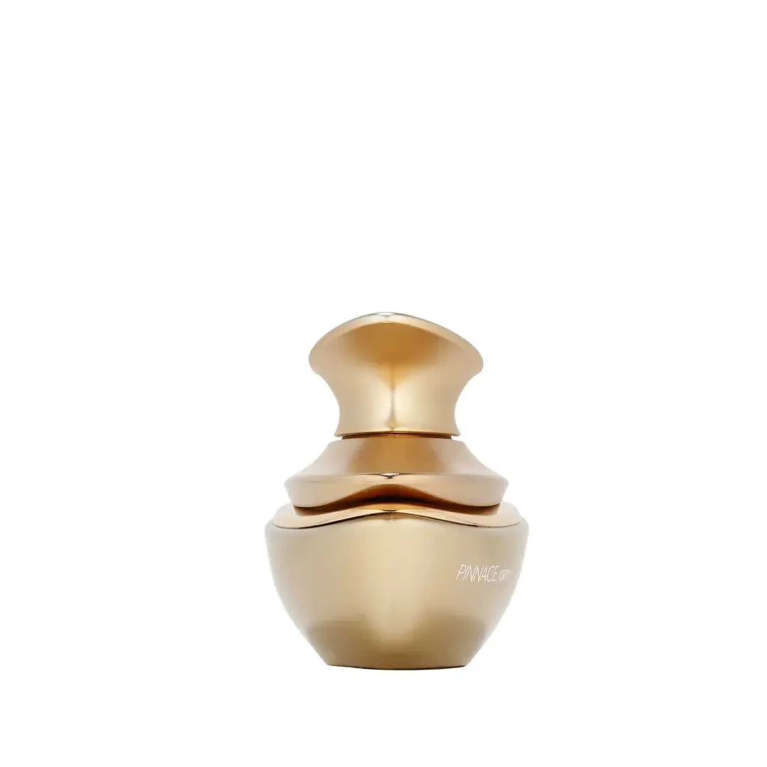 Pinnace Oryn golden perfume bottle on a white background branded French Avenue