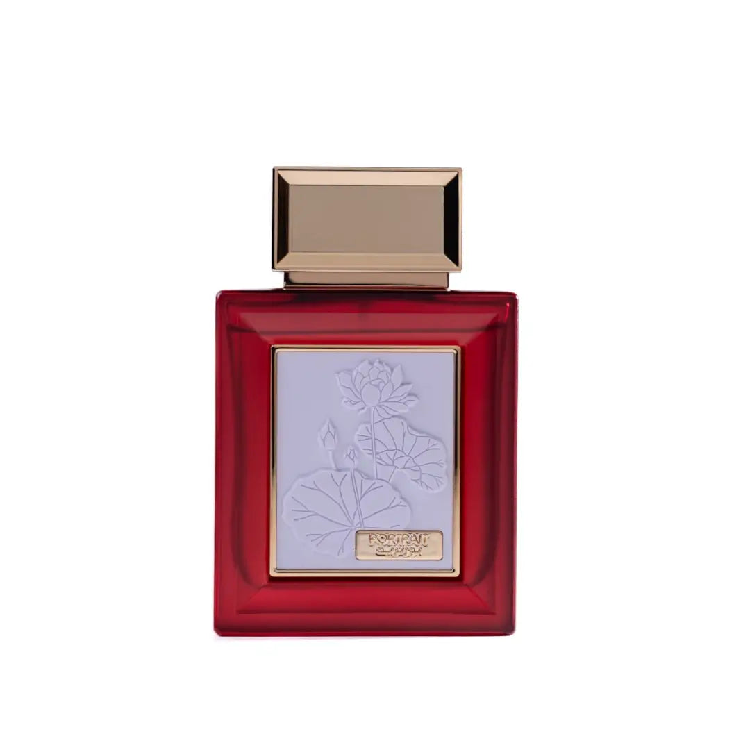 'Portrait Red' perfume bottle on a white background with 'Oud Elite' branding