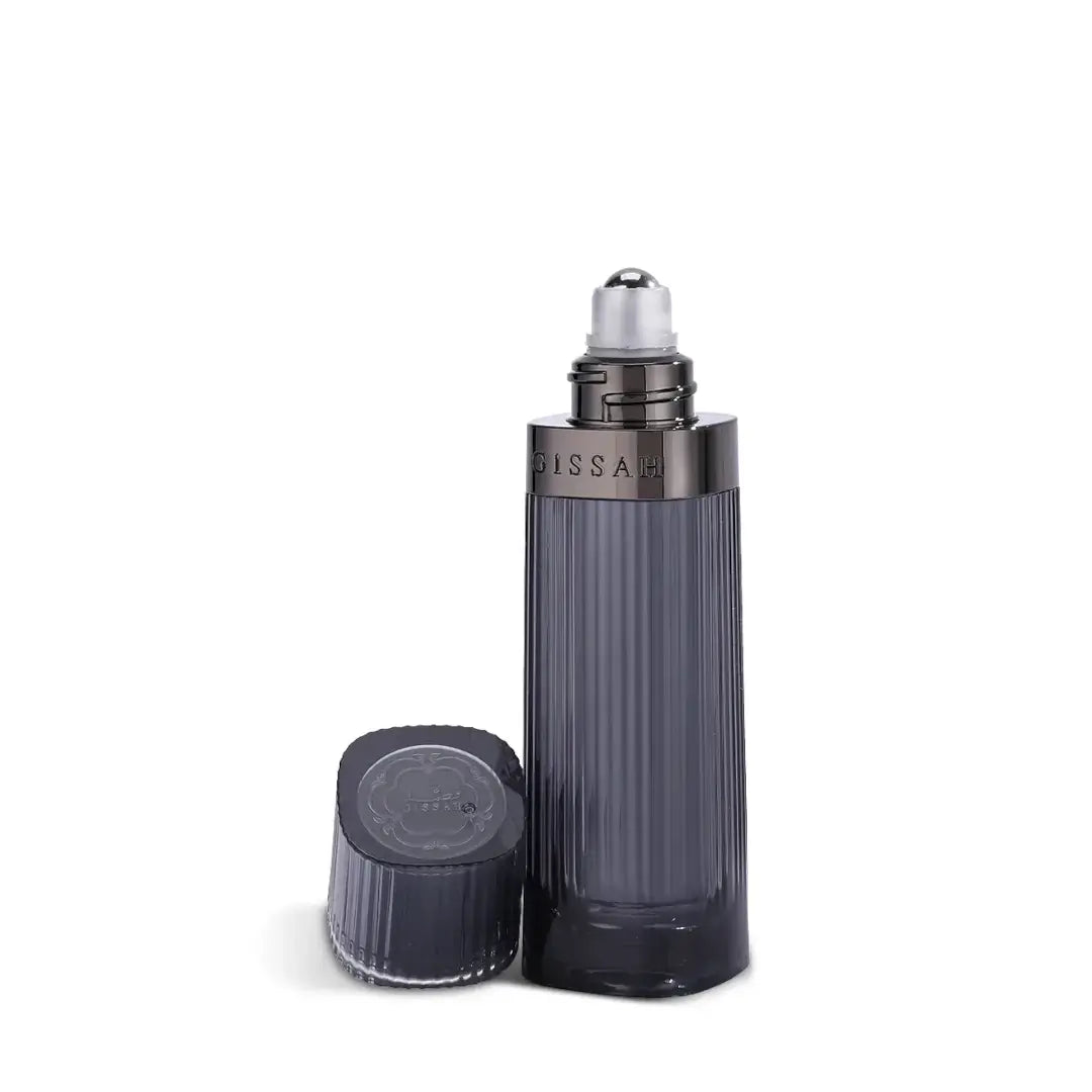 'Pure Perfume Roll On' in a white background with 'Gissah' branding