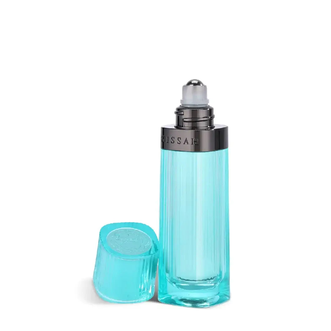 'Pure Perfume Roll On' in a white background with 'Gissah' branding