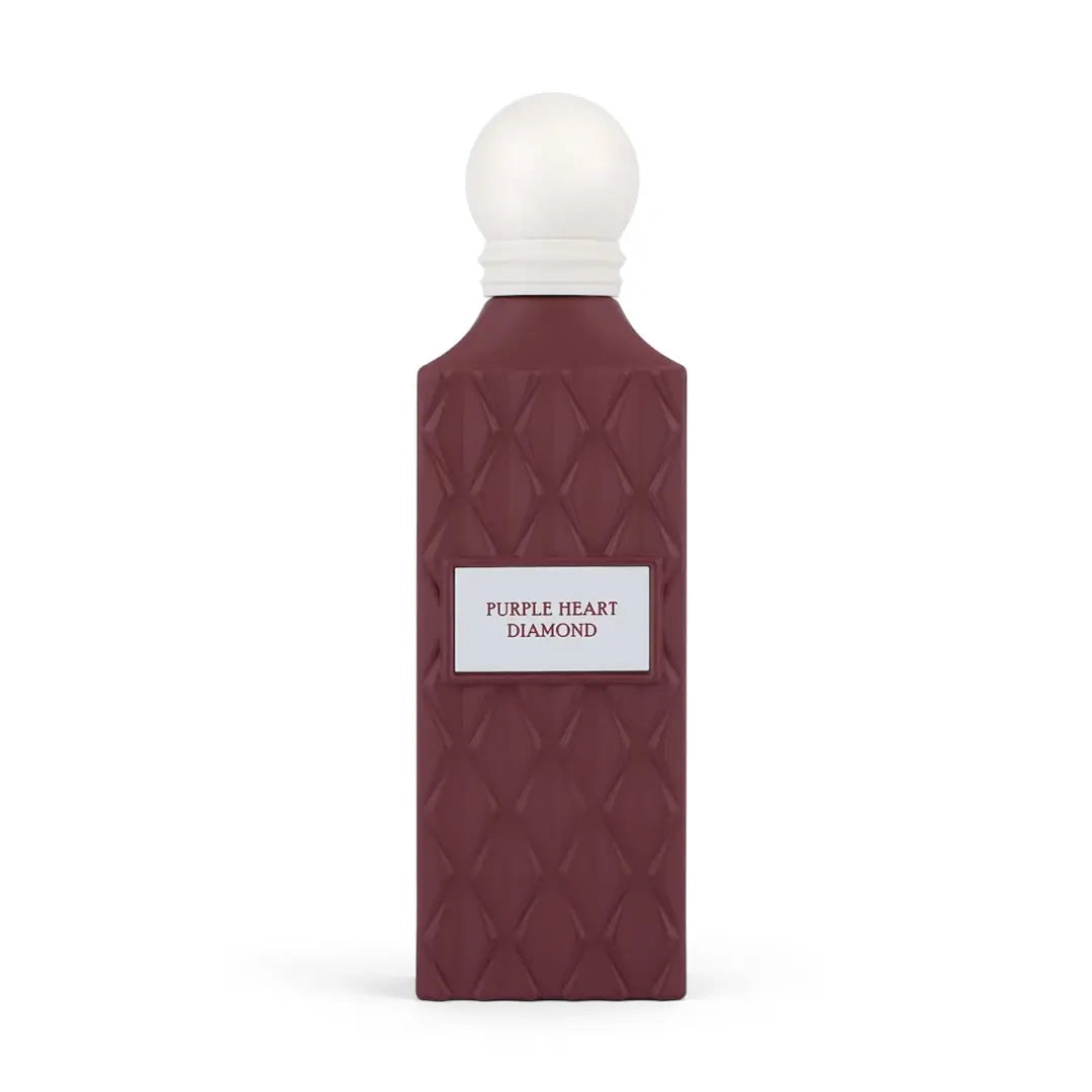 Maroon bottle with white cap labeled 'Purple Heart Diamond' on a white background by IBRAQ