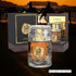 'Qumra' Perfume bottle with packaging with Le Bonheur branding featured by 'Arabia Scents' against a scenic background.