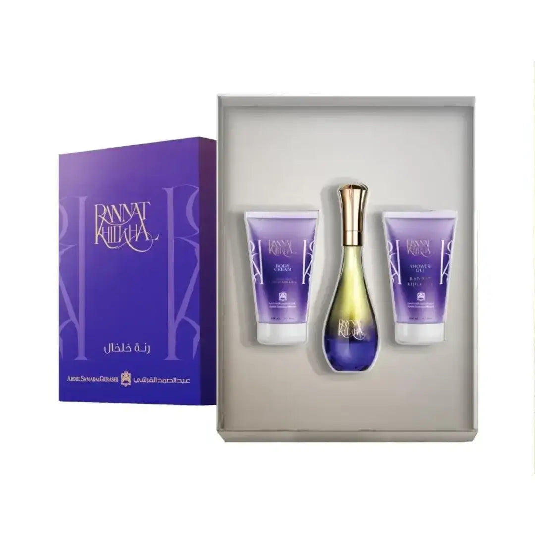 'Rannat Khalkhal' set collection & packaging  in a white background with 'ASQ' branding