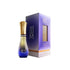 'Rannet Khilkhal' Perfume oil bottle with gold cap and blue base next to its packaging on a white background with Abdul Samad Al Qurashi branding