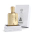 'Raqi Intense' by Dkhan Fragrances Gold perfume bottle with packaging on a white background