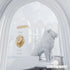 Maison Asrar 'Rey' perfume bottle with a lion statue in a white architectural setting featured by ArabiaScents