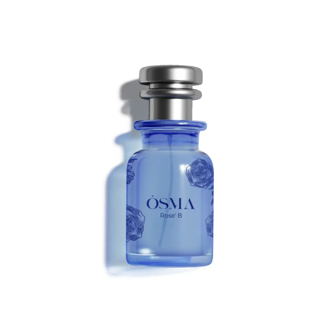 'Rose B' perfume bottle with 'Osma' branding on a white background