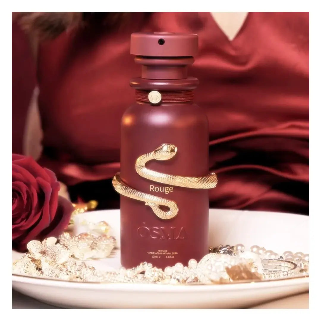 'Rouge' perfume bottle with 'Osma' branding