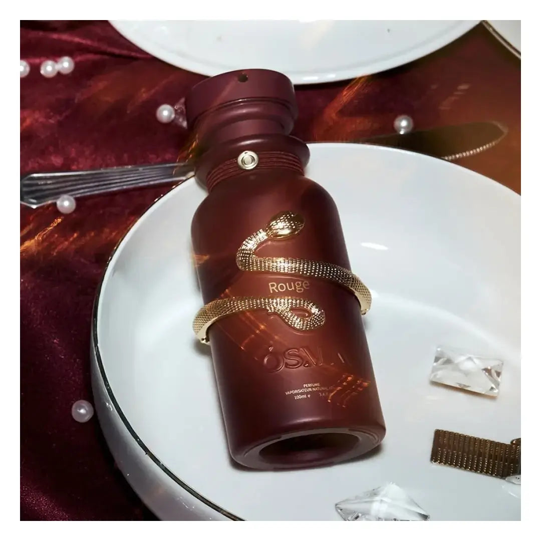 'Rouge' perfume bottle with 'Osma' branding