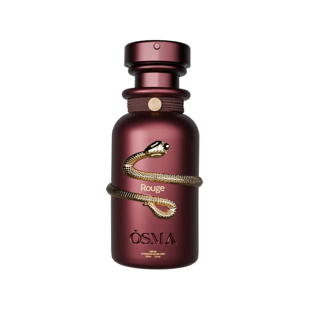 'Rouge' perfume bottle in a white background with 'Osma' branding