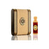 Ruaa Perfume bottle with decorative packaging on a white background branded junaid