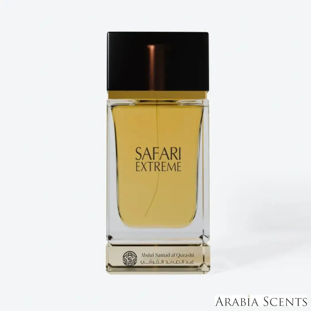 'Safari Extreme' perfume bottle on a white background with 'ASQ' branding featured by 'Arabiascents'