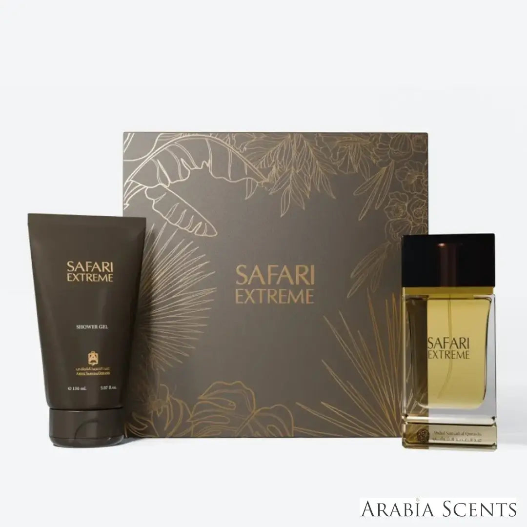 'Safari Extreme' set on a white background with 'ASQ' branding featured by 'Arabiascents'