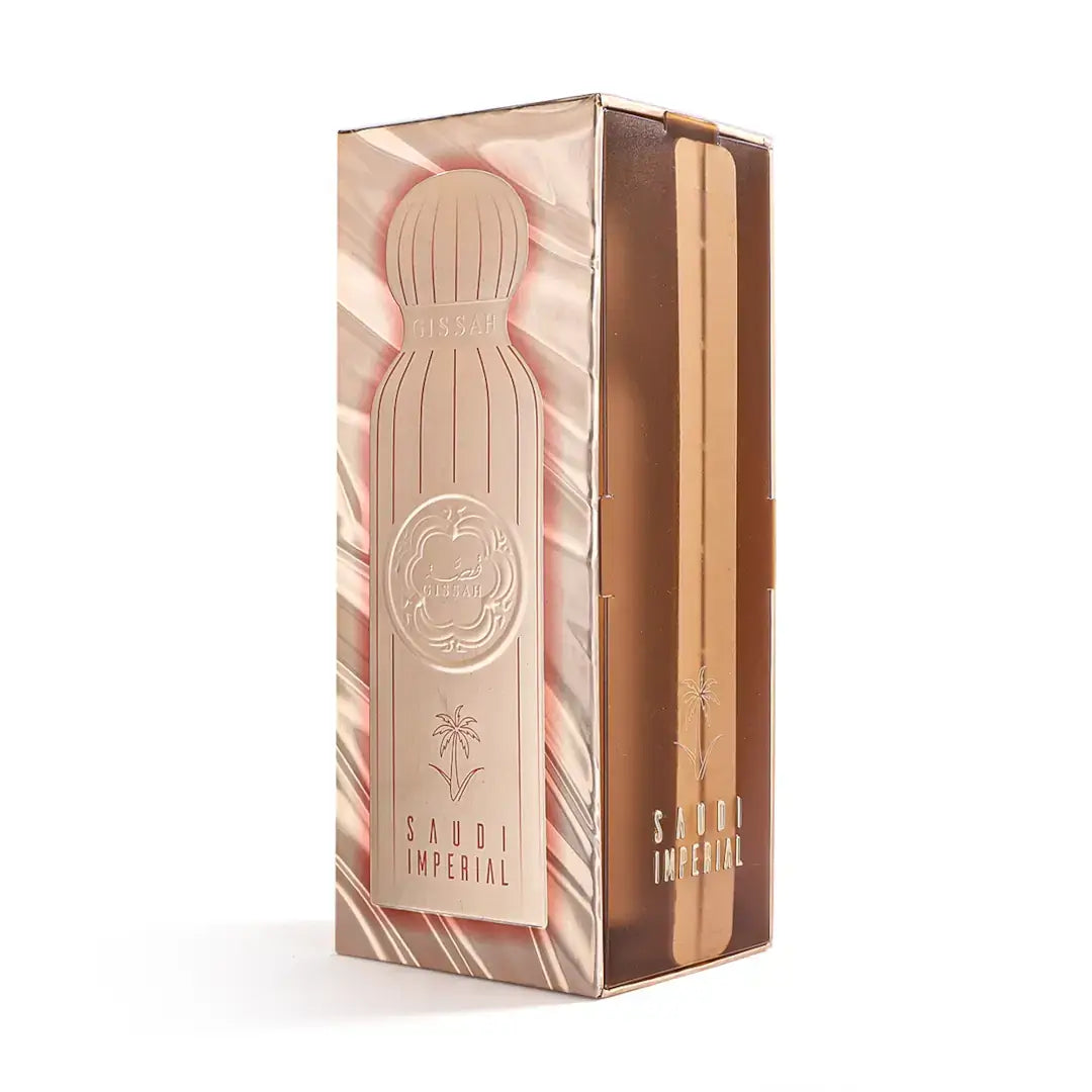 Saudi Imperial packaging on a white background with Gissah branding
