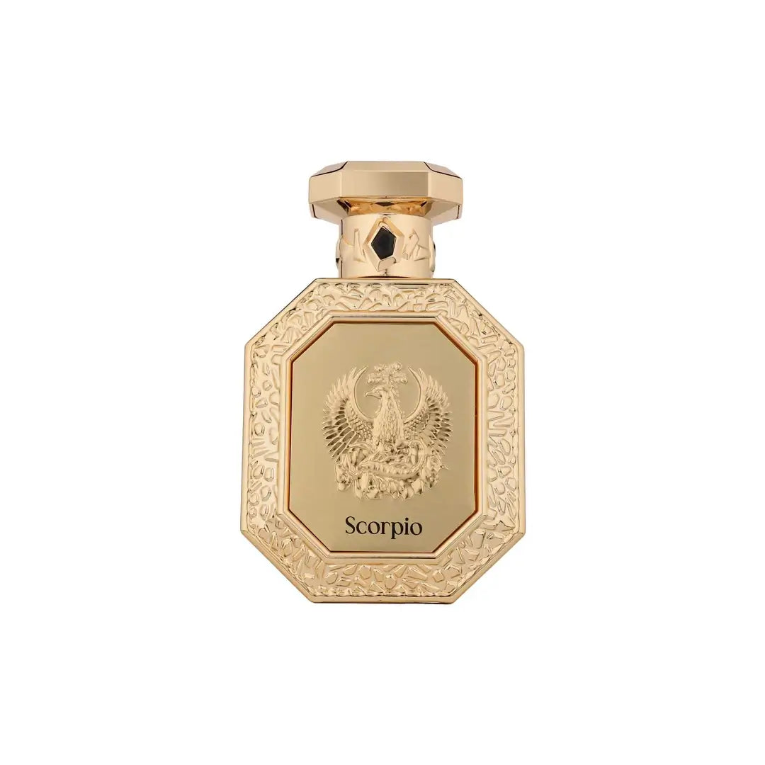 Scorpio gold perfume bottle on a white background branded French Avenue