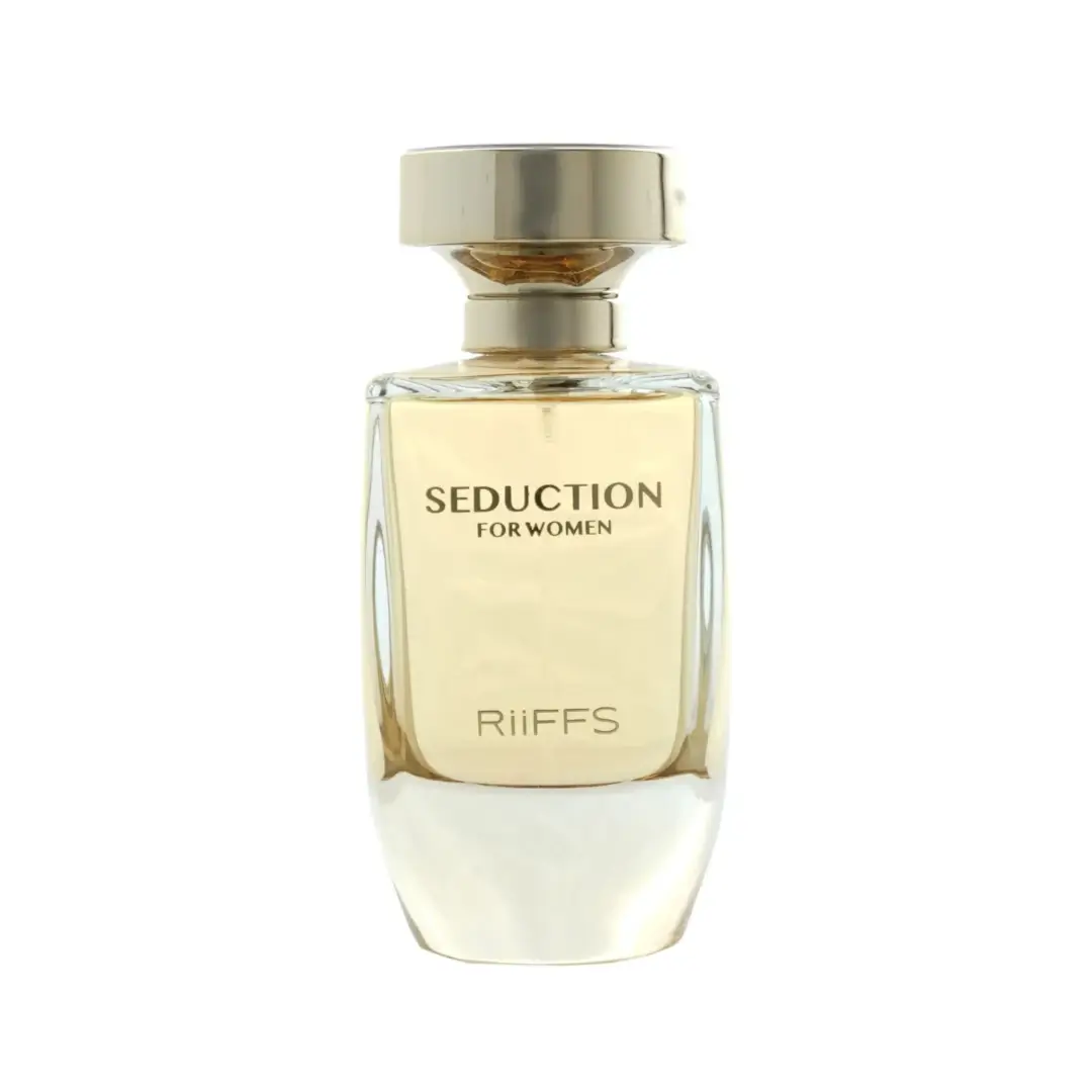 'Seduction' perfume bottle with 'Riiffs' branding on a white background