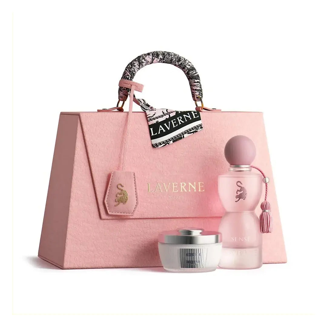 'Sense' set in a white background with 'Laverne' branding