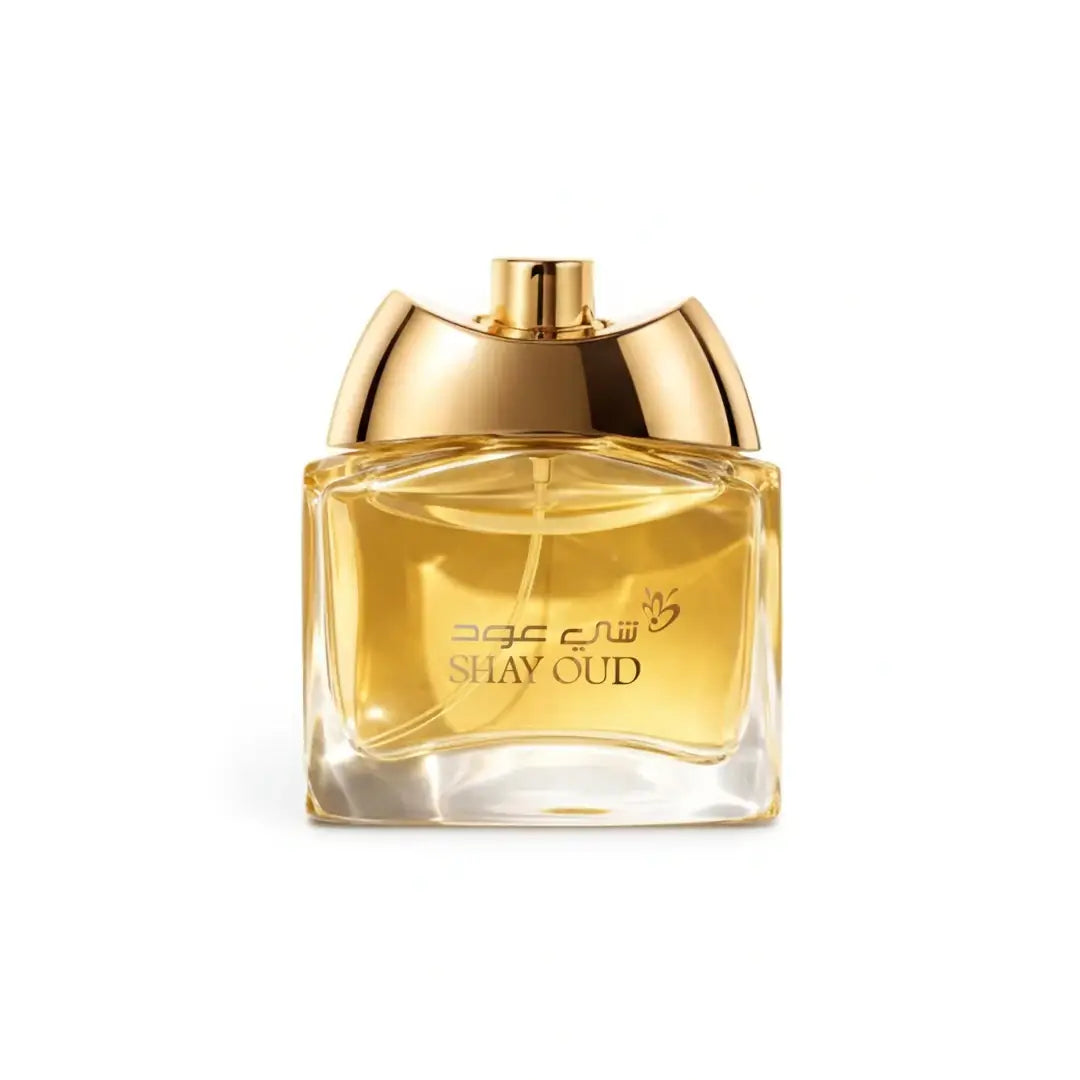 'Shay Oud Pop' perfume bottle in a white background with 'Anfasic' branding