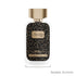 'Signature Gold' Perfume bottle with gold cap and black pattern on a white background branded Dkhoon Emirates featured on 'Arabia Scents'