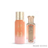 'Sunrise' set perfume & all over spray bottles on a white background with 'Ateej' branding featured by 'Arabiascents'