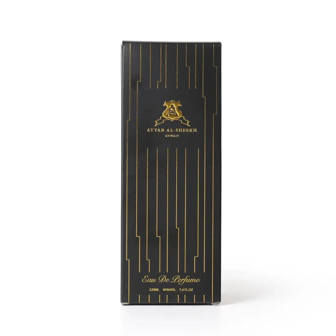 'Sunset' perfume packaging on a white background with 'Atyab Al Sheekh' branding