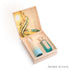'Sunshine' set perfume, all over spray bottles & packaging on a white background with 'Ateej' branding featured by 'Arabiascents'