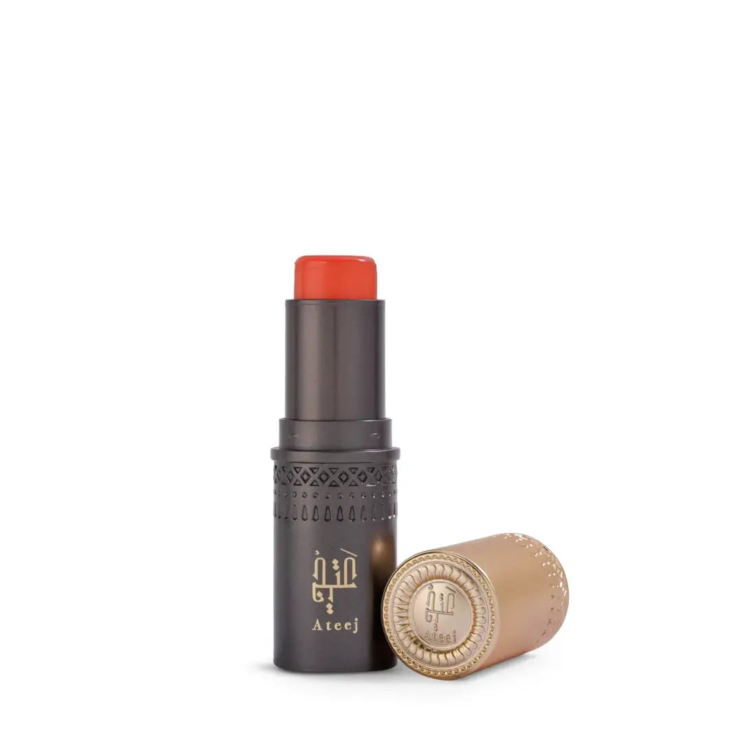 'Taj' solid perfume in a white background with 'Ateej' branding