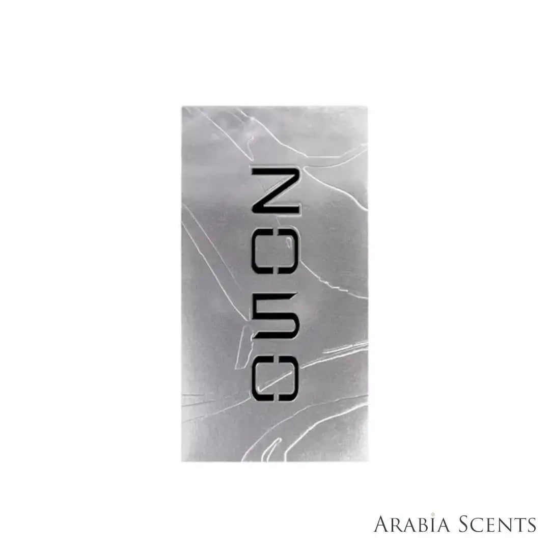 'The Beyond 2050' perfume  packaging on a white background with 'Ahmed Al Maghribi' branding featured by 'Arabiascents'
