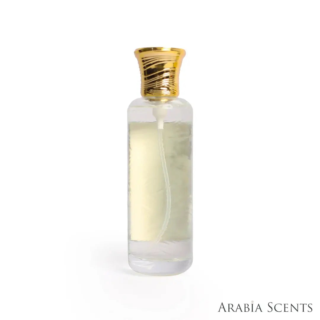'Trace' perfume bottle on a white background with 'Atyab Al Sheikh' branding featured by 'Arabiascents'