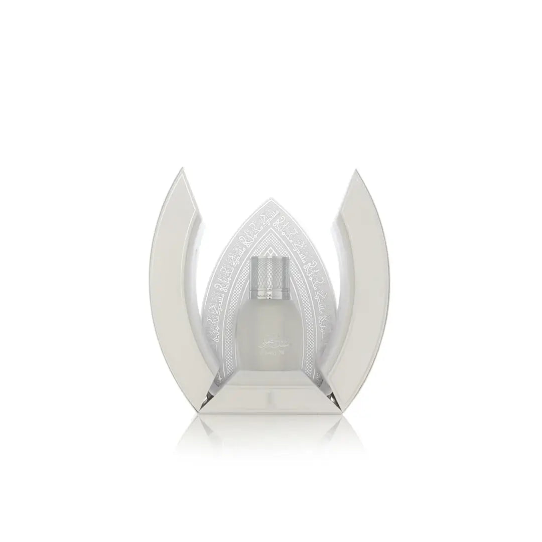 'Velvety Musk' bottle with cap on a white background by Arabian Oud