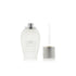 White 'Velvety Musk'  bottle with silver lid and decorative container on a white background branded Arabian Oud