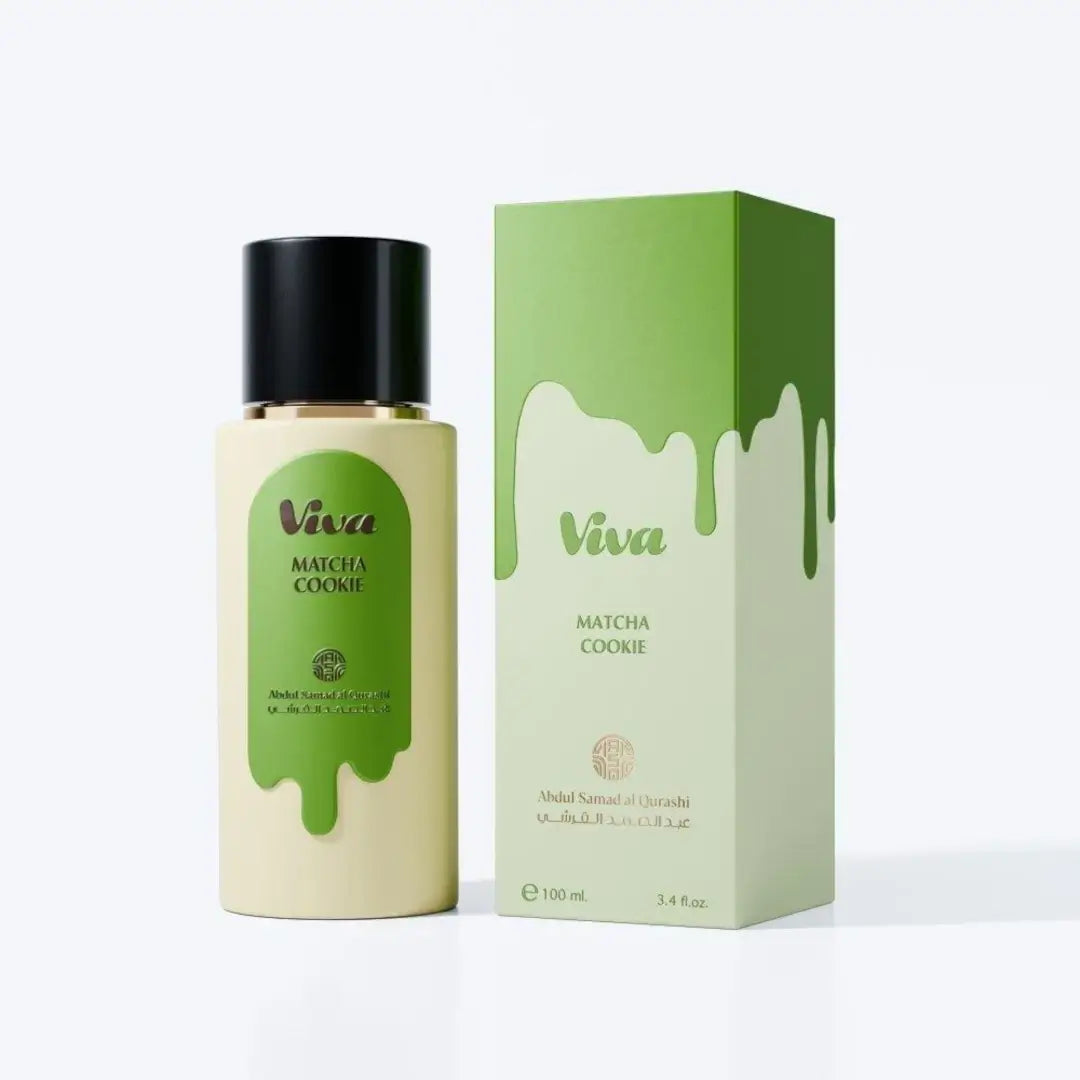 'Viva Match Cookie' perfume bottle & packaging in a white background with 'ASQ' branding