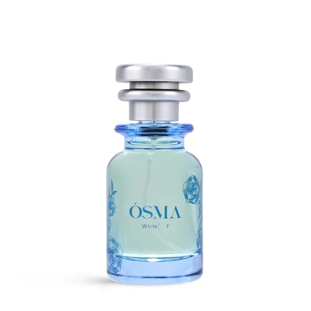 'white F' perfume bottle on a white background with 'Osma' branding