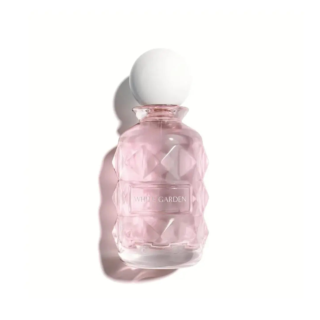 'White Garden' perfume bottle in a white background with 'Laverne' branding
