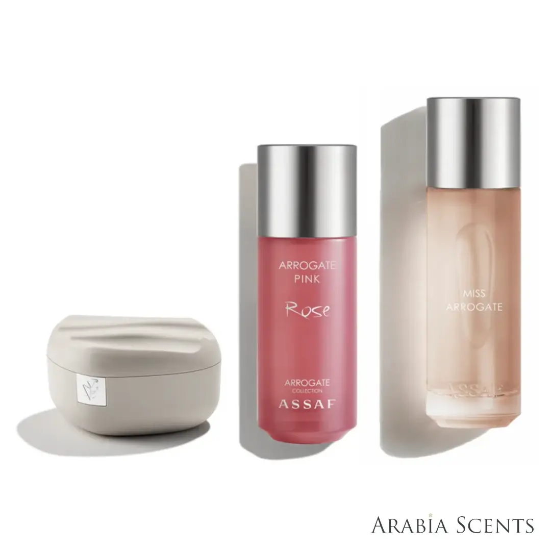 'Women's Bestselling Collection' set on a white background with 'Assaf' branding featured by 'Arabiascents'