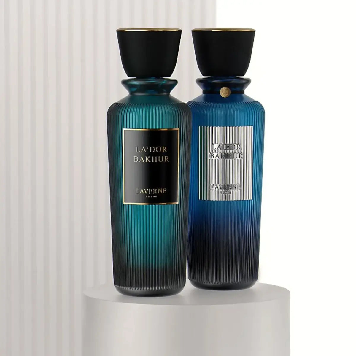 'Lador Bakhour' set in a white background with 'Laverne' branding